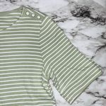 Christopher & Banks Short Sleeve Sweater Striped Green White Women L Photo 2