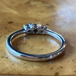 Natural Black Diamond Sterling Silver Trilogy Ring Size 7 Photo 3