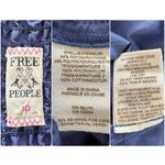 Free People Vintage Midi Dress Strappy Smocked Lace Eyelet Ruffled Navy Blue 10 Photo 10