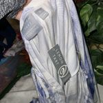 Lemon Tart NWT  Blue & White Off Shoulder Stretchy Maxi Casual Vacation Dress S Photo 11