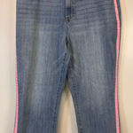 Talbots  Modern Ankle Blue Jeans with Pink Side Stripes Women’s Size 14 Photo 0