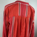 Free People  Women's Popover Tunic Dress Shirt Plaid Long Red Gold Oversized XS Photo 4