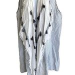 Anthropologie By  striped tassel sleeveless Cotton‎ kimono OS Photo 0
