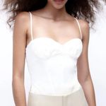 ZARA  Linen Blend Corset Bodysuit  size small white/cream color Valentines Day XL Photo 2