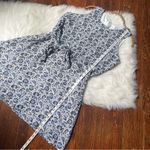 Gap  Flowy Floral Mini Dress with Waist Tie Blue & Black Photo 7