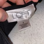 Loft Black Midi Dress Pleated Skirt w/ Belt Sz 2 Polyester Stretch V-neck Photo 6