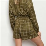 Le lis Olive Green Checkered Long Sleeve Romper S Photo 3