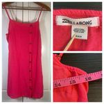Billabong  Linen Blend Mini Dress Women Medium Hot Pink Sun Beachy Coastal Surfer Photo 1