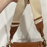 ZARA BROWN SADDLE BAG CROSS BODY PURSE WITH DETACHABLE CANVAS STRAP Photo 11