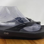 Oofos Ooahh Luxe Slide Sandals Black Recovery Comfort Flip Flop‎ Women's Size 8 Photo 0