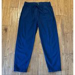 J.Crew Navy linen elastic waistband tapered pant 4 Blue Photo 10