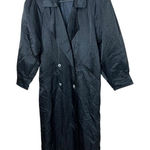 Vintage Sport Crest Utex Black Nylon Long Trench Coat Size 4 Photo 0