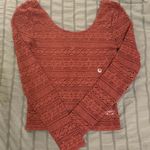 American Eagle  Outfitters Maroon Long Sleeve lace scoop neck Top women’s xsmall Photo 1