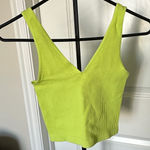 Lime Green Ribbed V Photo 0