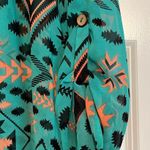 Karlie Womens Small Sheer Kimono Aztec Print Open Front Roll Tab Sleeve Photo 3