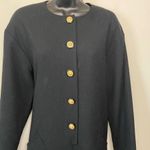 Black Wool Blazer Dress Gold Accents Size 12 Vintage Photo 5