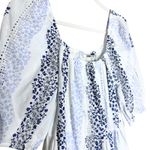 ZARA  Floral Tiered Eyelet Lace Maxi Dress Medium White Blue Cottagecore Prairie Photo 3