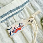 Faherty Dream Cotton Carmel Stripe Gauze Midi Shirt Dress Cream/Blue Sz XS NWT Photo 9