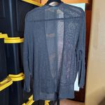 Wooden Ships  Charcoal Gray Black Open Knit Sweater Cardigan Size Small Medium Photo 6