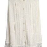 Vintage‎ 60’s chunky knit sweater cape poncho Light ivory Size M Photo 0