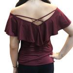 No Boundaries NWT maroon off the shoulder top  Photo 1