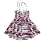 BB Dakota NWT Jack by Linen Blend Smocked Back Dress | Red/White/Blue/Tan | M Photo 1