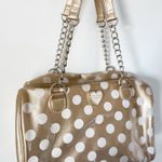 Betsey Johnson Gold and White Polka Dot Shoulder Bag Photo 1