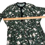 Eloquii  Dark Green Floral Ruffled Long Sleeve Front Split Maxi Dress Photo 5