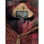 Pendleton  Burgandy Sherpa pull over pleaid wool accents L Photo 3