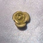 Gold Flower Stud Earrings One Pair Tan Photo 5