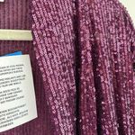 Anne Klein Sequin Open-Front Cardigan Plum size XL New Photo 7