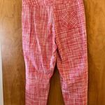 Talbots Linen Cotton Blend Tapered Capri Pants Red White Petite Size 10 P 10P Photo 6