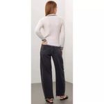 Central Park West Size small Bobbie Polo Sweater Gray Cable Knit Long Sleeves Photo 1