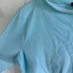 Talbots Fleece Light Baby Blue Long Sleeve Crewneck Casual Pastel Shirt Photo 2