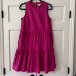J.Crew Pink Sleeveless Tiered Cotton Poplin Dress Size 4 Small Ruffle Preppy Photo 6