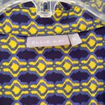 Ellie Kai Sz S Purple Yellow V Neck Midi Dress Geo Print Soft Stretch A Line Photo 1