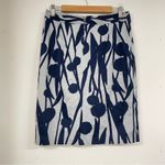 Boden Blue Floral Print Mini Pencil Skirt Women's 6 Knee Length Modest Career Photo 4