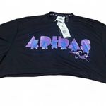 Jeremy Scott x Adidas Black Crop Top with Purple Graphic Photo 1