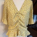 Blue Rain Francesca’s Yellow Mini Floral Cottage-core Top Photo 0