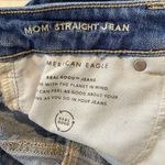 American Eagle Mom Straight Jean Blue Jeans Denim Ripped Plaid Patch Size 16 Photo 6