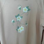 Jerzees VTG Collared Embroidered Flower Sweatshirt XL 46 Cottagecore Grannycore Photo 2