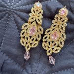 Indian Pakistani Gold and Pink Jewelry Set Photo 1