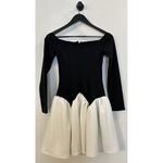 Anthropologie AWAYLEE Drop Waist Off The Shoulder Mini Dress in Black & White Size Small Photo 9