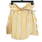VICI TEC Dolls Yellow White Vertical Striped Button Tie Waist Mini Skirt Medium Photo 1
