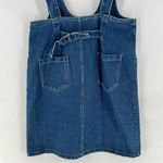 Cloud Ten  Denim Skirtall Cotton Dark Wash Button Front Adjustable Straps Overall Photo 11