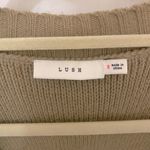 Lush Clothing LUSH Open Long Length Cardigan in Tan with Black Stripe Photo 1