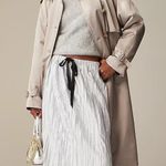 J.Crew Relaxed Trench Coat Satin Crepe Mid Length Silver Gray Insulated US 2 NWT Photo 4