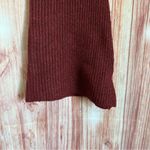 Micas  Burgundy Solid Knit Metallic Off Shoulder Long-Sleeve Sweater Photo 6