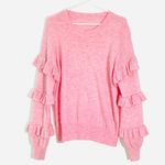Women’s Pink Ruffle Sweater Size M Photo 2