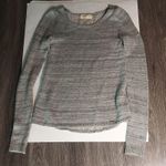 Hollister Co. Grey/Silver Long Sleeve Lace Sheer Top XS Casual Holiday Coquette Photo 4